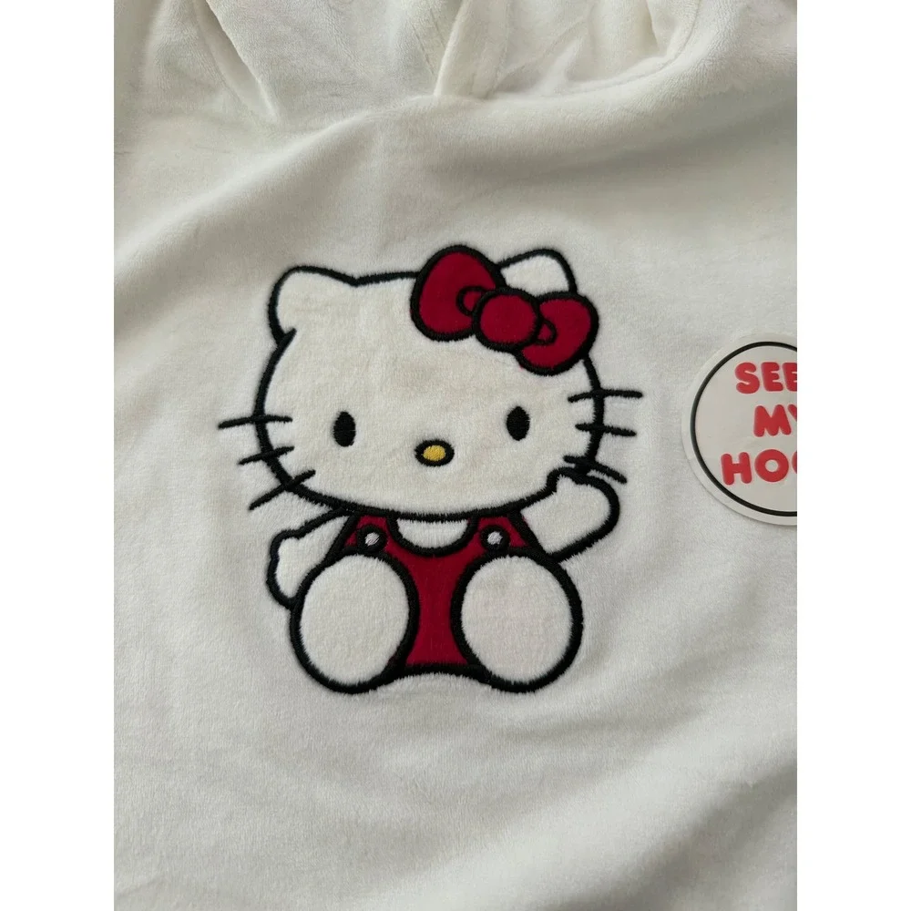 Hello Kitty Velour Hoodie and Flare Pants Set Cream Red Bow Kids 2T